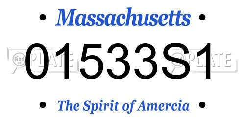 01533S1 Massachusetts License Plate