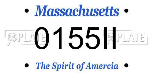 0155II Massachusetts License Plate