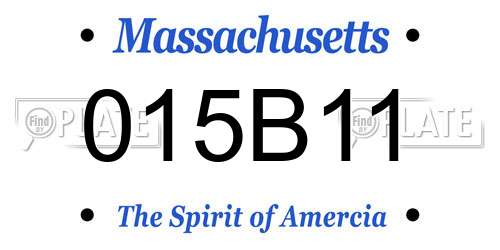 015B11 Massachusetts License Plate