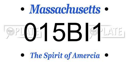 015BI1 Massachusetts License Plate