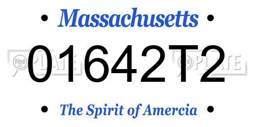 01642T2 Massachusetts License Plate