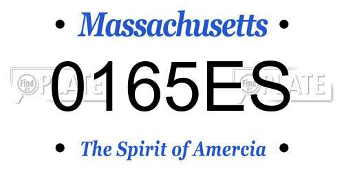 0165ES Massachusetts License Plate
