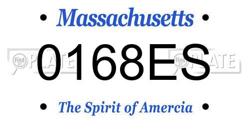 0168ES Massachusetts License Plate
