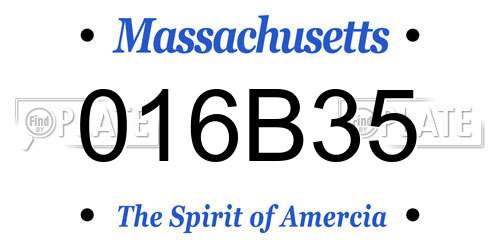 016B35 Massachusetts License Plate