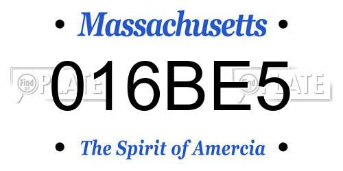 016BE5 Massachusetts License Plate
