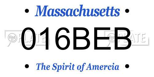 016BEB Massachusetts License Plate