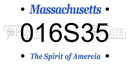 016S35 Massachusetts License Plate