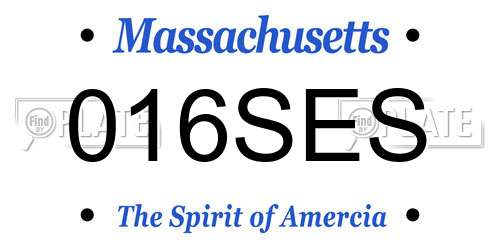 016SES Massachusetts License Plate