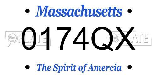 0174QX Massachusetts License Plate
