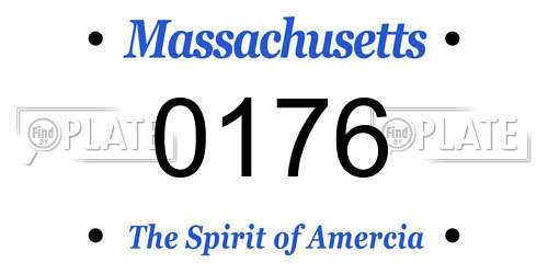 0176 Massachusetts License Plate