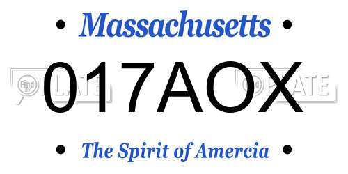 017AOX Massachusetts License Plate