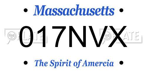 017NVX Massachusetts License Plate