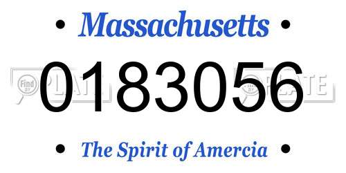 0183056 Massachusetts License Plate