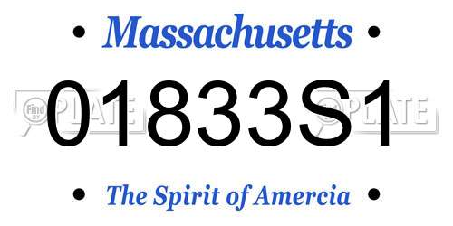 01833S1 Massachusetts License Plate