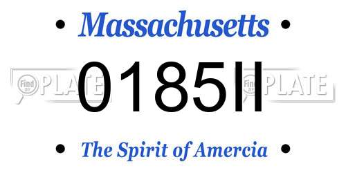 0185II Massachusetts License Plate
