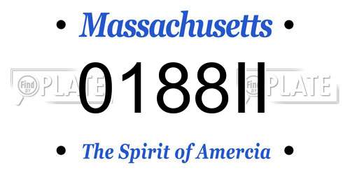 0188II Massachusetts License Plate