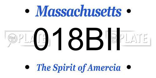 018BII Massachusetts License Plate