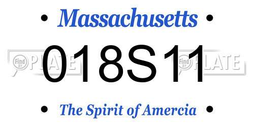 018S11 Massachusetts License Plate