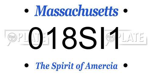 018SI1 Massachusetts License Plate