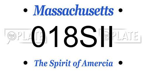 018SII Massachusetts License Plate