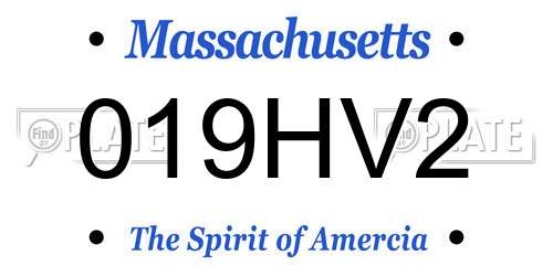 019HV2 Massachusetts License Plate
