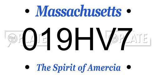 019HV7 Massachusetts License Plate
