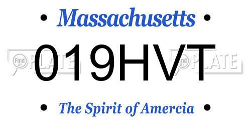 019HVT Massachusetts License Plate