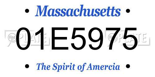 01E5975 Massachusetts License Plate