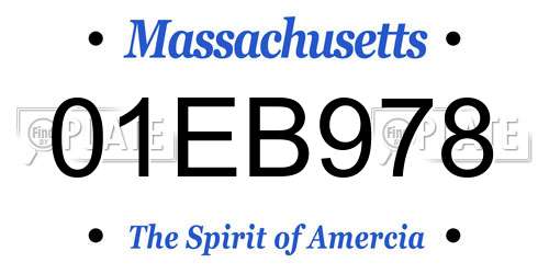 01EB978 Massachusetts License Plate