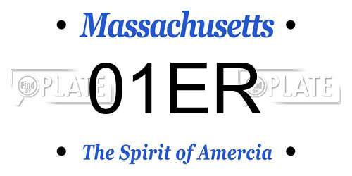 01ER Massachusetts License Plate