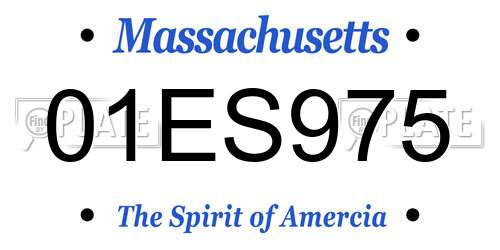 01ES975 Massachusetts License Plate