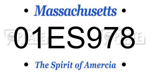 01ES978 Massachusetts License Plate