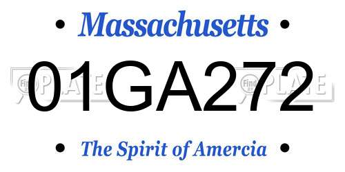 01GA272 Massachusetts License Plate