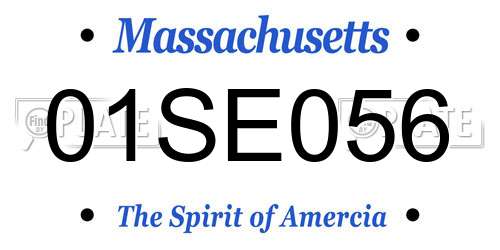 01SE056 Massachusetts License Plate