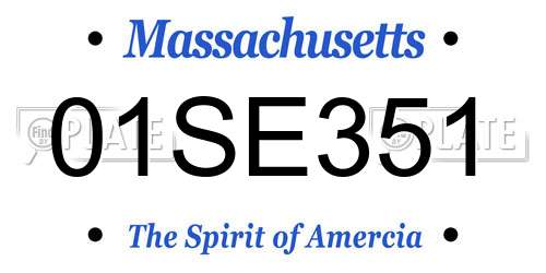 01SE351 Massachusetts License Plate