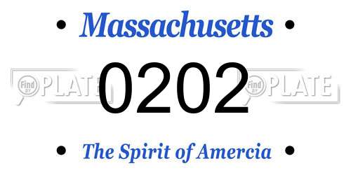 0202 Massachusetts License Plate