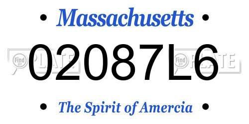 02087L6 Massachusetts License Plate
