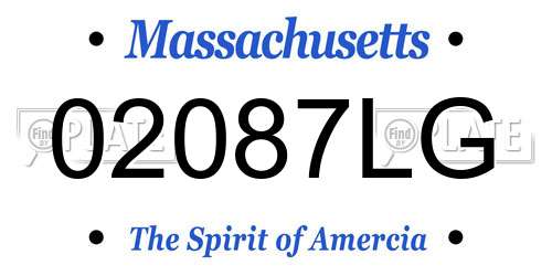 02087LG Massachusetts License Plate
