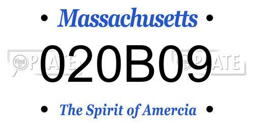 020B09 Massachusetts License Plate