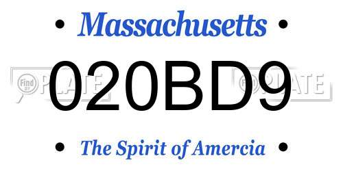 020BD9 Massachusetts License Plate