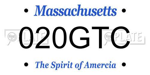 020GTC Massachusetts License Plate