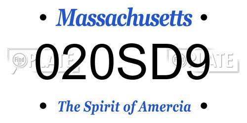 020SD9 Massachusetts License Plate