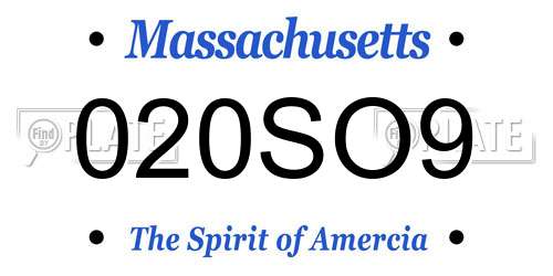 020SO9 Massachusetts License Plate