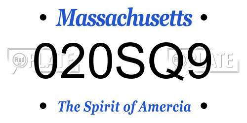 020SQ9 Massachusetts License Plate