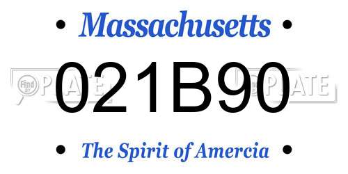 021B90 Massachusetts License Plate