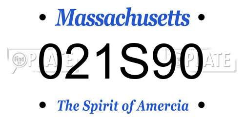 021S90 Massachusetts License Plate