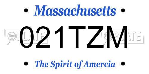 021TZM Massachusetts License Plate