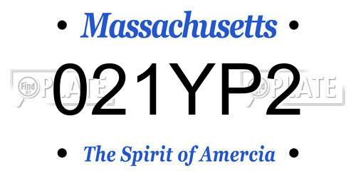 021YP2 Massachusetts License Plate