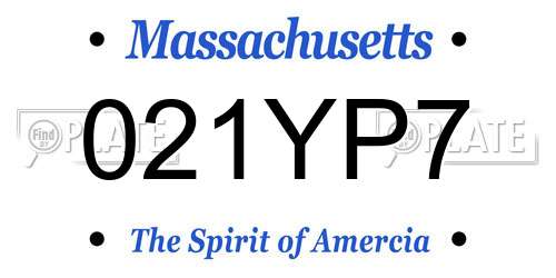 021YP7 Massachusetts License Plate
