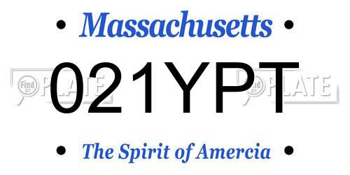 021YPT Massachusetts License Plate
